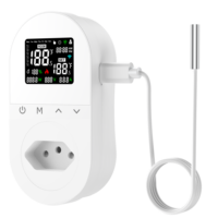 Thermostat intelligent WiFi LCD en plastique électrique à brancher EU, commande vocale, refroidissement/chauffage pour la maison, l'extérieur, le garage, design coulissant