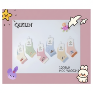 Calzini per bambine taglia 0-1 alla moda a maglia stile antiscivolo traspirante con Logo di stampa personalizzato per bambini - Product Image 1