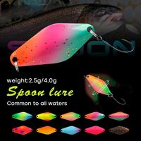 NOUVEAU 2.5g 4g Rhombus Spoon Lure UV Luminous Spinner Baits Double Face Spray Painting Cuillère en cuivre Truite Perche Leurre de pêche