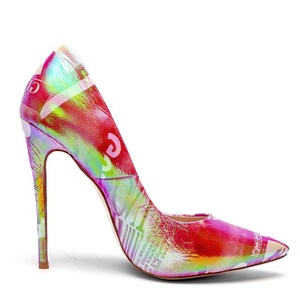 Low MOQ Fluorescent Print Women Pumps High Heels Female Stiletto <b>Shoes</b> Women Big Size 45 Dress <b>Shoes</b> - Product Image 4