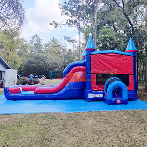 Giant outdoor dual lane kids party jumpers bouncy castle <b>inflatable</b> combo bounce <b>house</b> - Product Image 2