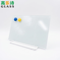Tableau blanc magnétique effaçable à sec en verre trempé dépoli de 4 mm d'épaisseur, 20x30 cm, avec support multi-angles intégré et marqueur