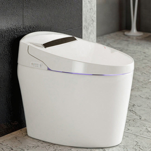 Toilette intelligente en céramique avec bidet intégré, chasse automatique de luxe, réservoir d'eau intégré - Product Image 1