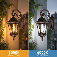 GREENER Lampe murale LED extérieure étanche IP65, haute luminosité, en aluminium avec diffuseur en polycarbonate, garantie 3 ans, dimmable, décorative