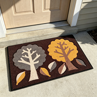 Tapis d'entrée décoratif en polyester tissé antidérapant et absorbant à motif d'arbre d'automne pour la saison des fêtes, idéal pour la porte d'entrée et la décoration intérieure