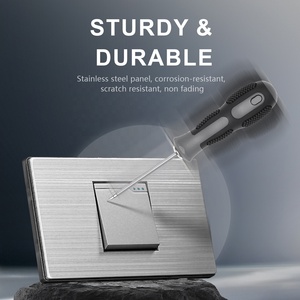 Nam Mỹ tiêu chuẩn thép không gỉ chuyển đổi điện push <span class=keywords><strong>button</strong></span> kiểm soát ánh sáng chuyển đẹp xuất hiện 1 gang chuyển đổi - Product Image 5