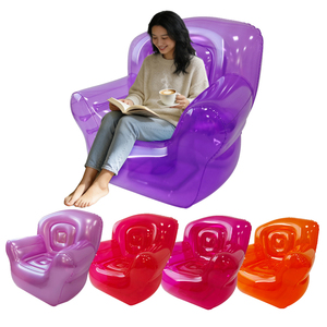 Colorful Transparent Blow Up Single Couch <strong>Air</strong> Lounge Chair Waterproof <strong>PVC</strong> Armchair Inflatable <strong>Sofa</strong> For Camping Outdoor Indoor - Product Image 1