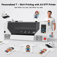 Imprimante à jet d'encre multifonction de bureau A3 30CM DTF Imprimante graphique de vêtement en métal avec logo personnalisé