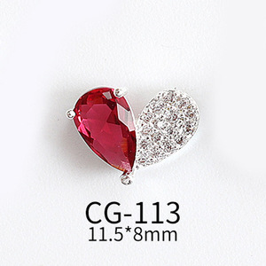 3D Metal Love Diamond Heart Nail Art Jewelry Colorido DIY Día de San Valentín Juego DE MANICURA - Product Image 6