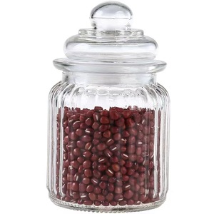 Bán Buôn Dọc Sọc Thủy Tinh Kín Jar Vít 230Ml 650Ml 1350Ml Nhà Bếp Lưu Trữ Kẹo Dưa Chua Cookie Soda Sô Cô La - Product Image 1