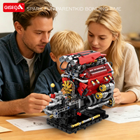 Blocs de construction moteur Bugatti V8 électrique BGT, jouet d'assemblage de moteur, vente chaude