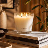 Bougie parfumée extra-large AIKUN en verre transparent à plusieurs mèches pour salons, avec pot à large ouverture, décoration parfumée pour la maison