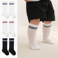 Chaussettes hautes en maille d'été pour bébé, style rétro, à rayures athlétiques, pour tout-petits garçons et filles, en coton respirant