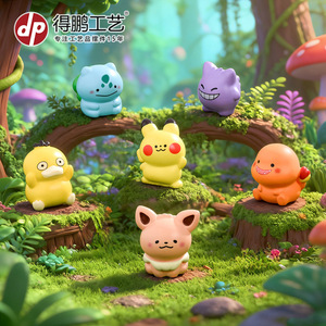 Figuras de resina Pokémon versión Q, mini personajes de dibujos animados para decoración de coche y escritorio. - Product Image 2