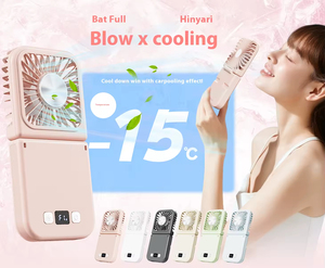 Mini ventilateur portable haute vitesse, le meilleur cadeau, avec compresse froide, pliable, à suspendre au cou, rechargeable, batterie 7000 mAh, idéal pour l'extérieur - Product Image 2