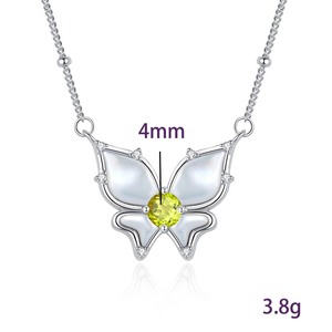 9 colliers minimalistes en nacre et topaze bleue, pierre naturelle ronde de 4 mm, argent sterling 925, bijoux pour femmes - Product Image 6