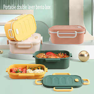 Récipient de stockage d'aliments à <span class=keywords><strong>bec</strong></span> unique Boîte à lunch en matériau PP à 3 compartiments avec couvercle en plastique pour écoliers pour la cantine - Product Image 2