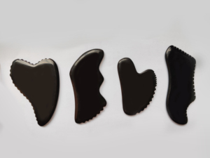 Obsidienne guasha rouleau de massage logo personnalisé masseur de visage avec boîte haute qualité obsidienne gua sha - Product Image 6