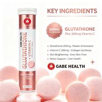 Comprimés effervescents en gros de glutathion et vitamine C 200mg pour éclaircir la peau, unifier le teint, antioxydant, détoxifiant, santé du foie, beauté, OEM