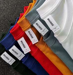 Camiseta personalizada de algodón de alta calidad para hombre, Camiseta extragrande de peso pesado en blanco, Camisetas estampadas para hombre - Product Image 1