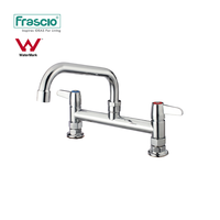 Robinet de cuisine commercial Frascio, bec pivotant, double poignée, 8 pouces, mélangeur eau chaude/froide, utilisation hôtellerie et commerce, acier inoxydable