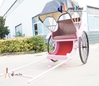 Élégante rickshaw japonaise à deux roues, structure en acier Q235B, capacité de charge de 300 kg, pour usage en zone urbaine, nouveauté