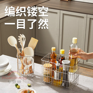 304 Stainless Steel Mesh Storage Basket Rectangle <b>Large</b> Capacity Kitchen Organizer Desktop Fruit Storage Basket - Product Image 2
