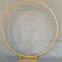Arc métallique rond doré, décor de cercle pour fleurs, support à ballons, toile de fond
