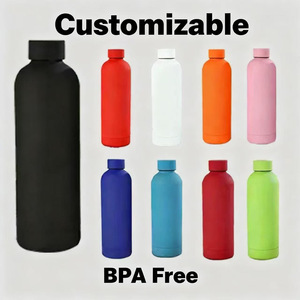Bouteille d'eau isotherme en acier inoxydable 304 avec revêtement en caoutchouc de 500 ml, petite ouverture, bouteille d'eau de sport, portable pour voiture, isolée pour l'extérieur - Product Image 3