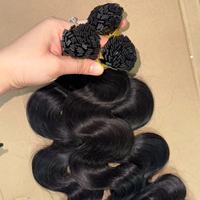 Extensions de cheveux naturels vietnamiens en gros, ondulés, vierges, à pointe en kératine, cheveux humains Remy cambodgiens raides crépus, à pointe plate en K