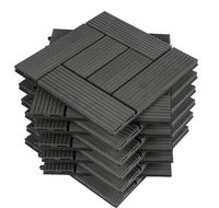 Dalles de terrasse en composite WPC solides 30*30cm, revêtement de sol en bois-plastique pour extérieur, jardin, terrasse, 11 pièces WPC 11.8" X 11.8"