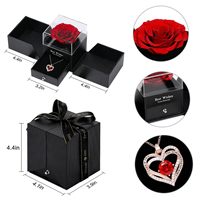 Collier pendentif double couche en or rose avec cœur, style européen et américain, pour femme, avec zircon coloré, cadeau tendance pour la Saint-Valentin et la fête des Mères