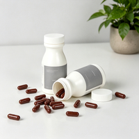 Süt Şişesi Şeklinde PET Plastik Hap Şişesi Beyaz Vitamin Kapsül Tablet Sağlık Takviyesi Kabı Özel Baskı