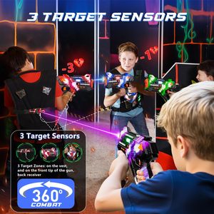 Pistola Láser de Juguete con Pantalla de Datos de 2.4GHz, con Chaleco y Objetivo Trasero, <span class=keywords><strong>para</strong></span> 4 Jugadores, Juego Interior y Exterior <span class=keywords><strong>para</strong></span> Niños y Adolescentes de 6 a 12+ Años - Product Image 2