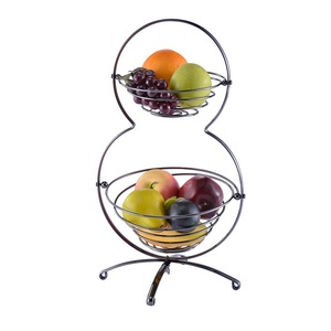 Durable Metal Iron Foldable Fruit <b>Wire</b> <b>Basket</b> Creative Home Black Storage <b>Baskets</b> for Food Use - Product Image 1