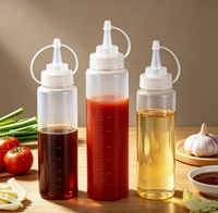 Bouteilles à condiments en plastique sans BPA avec bouchons à visser pour sauces piquantes, distributeurs d'huile d'olive, condiments pour barbecue