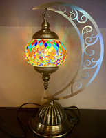 Marrakech fait à la main en forme de lune turc marocain mosaïque verre Table bureau lampe de chevet