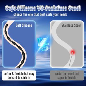 Vibromasseur urétral en silicone souple, perles anales, plug pénien, jouet pour testicules et prostate, pour homme, pour débutants BDSM - Product Image 3