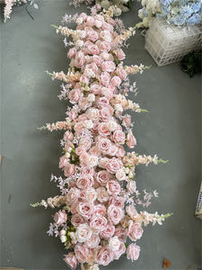 Runner da Tavolo Personalizzato IFG 7 Piedi con <span class=keywords><strong>Fila</strong></span> di Fiori Artificiali <span class=keywords><strong>Rosa</strong></span> per Decorazioni Matrimoniali - Product Image 5