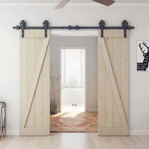 WEKIS Kits de quincaillerie modernes en bois massif pour portes de grange, étanches, pour chambre, hôtel, entrée, salon, extérieur et appartement - Product Image 4