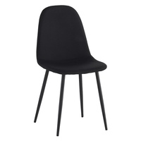 Chaise de salle à manger transfrontalière personnalisable, design moderne minimaliste de style européen, revêtement en lin, siège à coque souple, chaise tendance