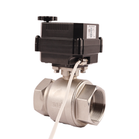 Vanne à boisseau sphérique motorisée électrique intelligente en acier inoxydable, 2 voies, proportionnelle, miniature, RS485, AC 230V, IP67, OEM, pour l'eau