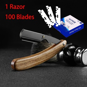 Wholesale Barber Supplies Professional Wooden Handle Straight <strong>Cut</strong> <strong>Throat</strong> Salon Barber <strong>Razor</strong> with logo - Product Image 6
