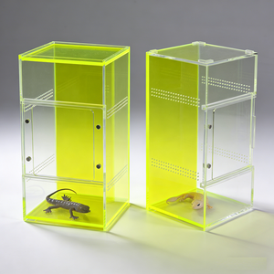 Custom Eco Friendly Acrylic Reptile Terrarium Foldable Transparent Magnetic for Feeding Box Cage - Product Image 1