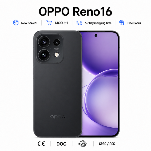 Wholesale New OPPO Reno 16 5G 200MP AI Camera Dimensity 8500 6000mAh Battery1.7 Inch 2640x1216 120Hz AMOLED Octa Core CDMA IP69