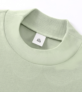 Nouveauté personnalisé 280gsm lourd 100% coton hommes col montant t-shirt DTG impression surdimensionné blanc plaine t-shirts pour hommes - Product Image 6