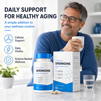 Spermidine 10mg Label Pribadi dengan Ekstrak Wheat Germ 1000mg untuk Dukungan Seluler & Autophagy OEM 60 Kapsul Grosir