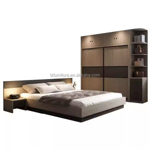 Affordable Studio Apartment <b>Bedroom</b> Furniture Sets Durable Wooden Bed with Full-Height Wardrobe <b>Vanity</b> Desk & Nightstands - Product Image 1