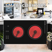 Cuisinière à induction intelligente pas chère avec double technologie infrarouge CC 2 cuisinières table de cuisson électrique pour installation sur table à la maison