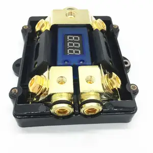 ANL Fuse Box Fuse Holder Block 100A Fuses 1 In 2 Out W/LED Digital Voltage Display For Car Yacht Audio